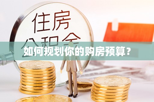 金融如何规划你的购房预算？